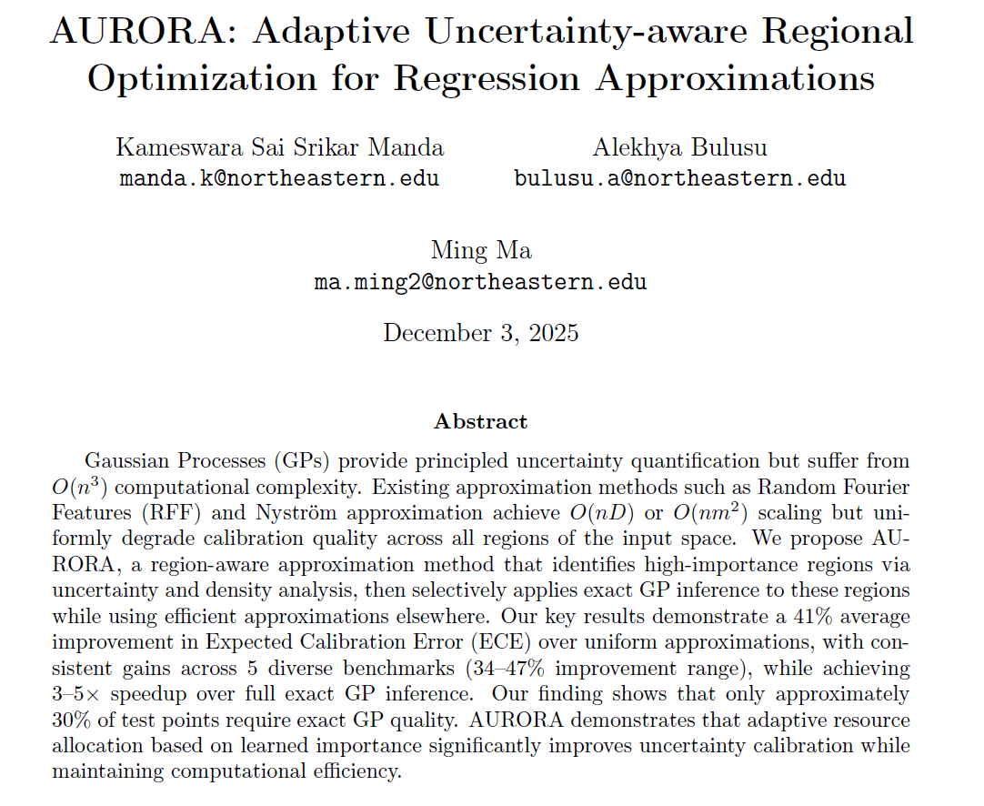 Aurora - Adaptive Uncertainty-aware Regional Optimization for Regression Approximations