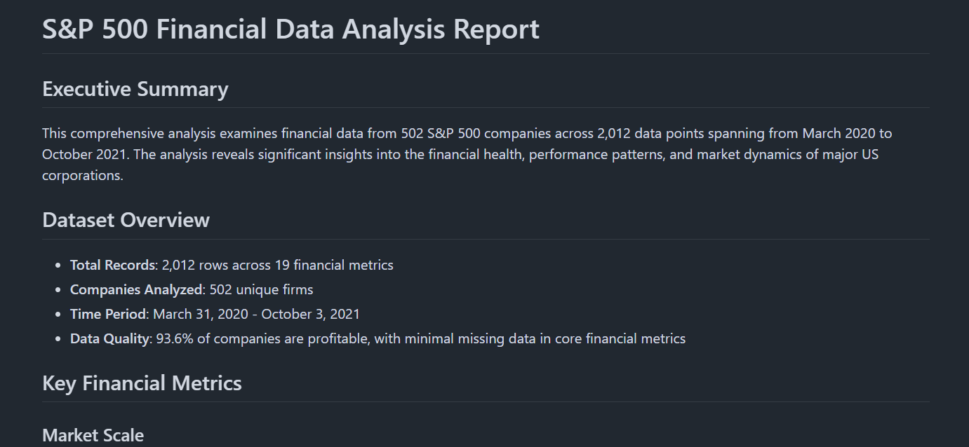 SnPXplore - S&P 500 Financial Data Analysis